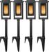 KS Verlichting Set van 4 LED Solar Fakkel Tuinlamp Zwart