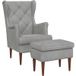 Maison Exclusive Fauteuil avec pouf 2 pièces gris clair velours