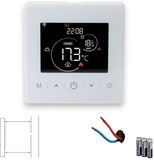 Smartlife Domotica Opbouw Thermostaat | Wifi | Touchscreen bediening | 2 draads installatie | Energie statistieken | Tuya app | Google Home integratie | Wit