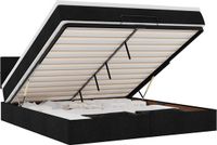 vidaXL Bed poef met matras en LED's 180x200 cm stof zwart