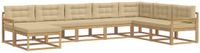 vidaXL Buiten bankenset 8 st Wit en Beige
