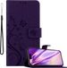 Cadorabo Étui livre pour Apple iPhone 14 Pro - Fleurs violet foncé