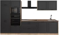 Vicco Complete keukeneenheid R-Line, Antraciet landelijk/Goudkleurig Eiken, 340 cm goudkleurig eiken werkblad