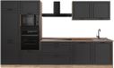 Vicco Complete keukeneenheid R-Line, Antraciet landelijk/Goudkleurig Eiken, 340 cm goudkleurig eiken werkblad