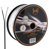 Luidsprekerkabel 2x0,50mm2-100m - wit - CCA - audiokabel - luidsprekerkabel