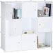 Merkloos Relaxdays Vakkenkast - 95 x 95 x 32 cm - 9 vakken - met deuren - kunststof - room divider - wit