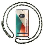 Tumundosmartphone Transparante beschermhoes voor Xiaomi Redmi Note 13 5G, met koord, in groen/goud
