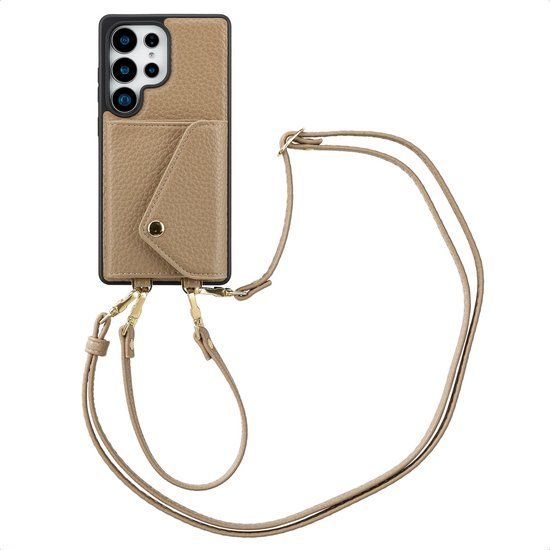Selencia Sera Koordhoes met Pashouder Envelop voor Samsung Galaxy S25 Ultra - Taupe