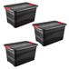keeeper Transportbak eckhart met deksel en clipsluiting, extra stevig, 59,5 x 39,5 x 34 cm, 52 l, donkergrijs (Graphit Grau), 3 stuks