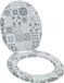 vidaXL Toiletbril Gris 44 x 38 cm Bois sculpté