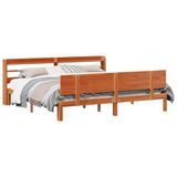 vidaXL Bedframe - met hoofdeinde - 2 pcs - Wasbruin - Massief vurenhout