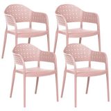 Beliani NARINO - Set van 4 stoelen - Roze - Polypropyleen