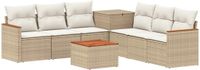 vidaXL Bankstel 2 zitplaatsen Beige en Crèmewit Polyrattan en Staal