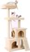 Happiq Poteau griffoir - Crème - Avec hamac - Pour chatons - 127cm