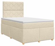 vidaXL Boxspringbed met matras, crème kleur, 120 x 190 cm, gestoffeerd
