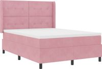 vidaXL Boxspring bed met hoofdeinde Roze 140 x 200 cm Fluweel