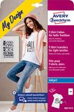AVERY Zweckform 20 textielfolies, T-shirt zelf vormgeven, T-shirt bedrukken (strijkfolie, licht textiel, DIN A4, bedrukbare T-shirtfolie om op te strijken, transferfolie voor inkjetprinters) MD1010