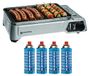 KEMPER Grill à gaz portable, 1900W, avec revêtement antiadhésif + 4 cartouches de gaz, équipement de camping + mallette de transport. Cuisine mobile avec KEMPER