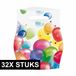 Merkloos / Sans marque Amscan Feestzakjes met ballonnen opdruk - 32x - 16 x 23 cm - plastic - uitdeelzakjes - traktaties - verjaardag - uitdelen