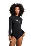 PUMA Damen Langarm-Rashguard Rash Guard dameshemd, zwart.