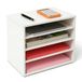 eMerit Houten Desktop Organizer Papier Opslag Brief Tray File Sorter met Verstelbare Planken voor Thuiskantoor, Wit