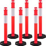VEVOR Verkeersafzetpaal met Verzwaarde Voet 114CM 6-Pack