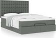 Prolenta Maison Exclusive - Ottoman bedframe met matras, donkergrijs, 140x200 cm, textiel