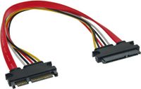 InLine SATA+power kabel, SATA 6Gb/s + voeding, male / female, 0,30m