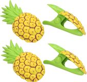 Gerimport Pince à serviette - 4x - jaune - ananas - pince à serviette - plastique