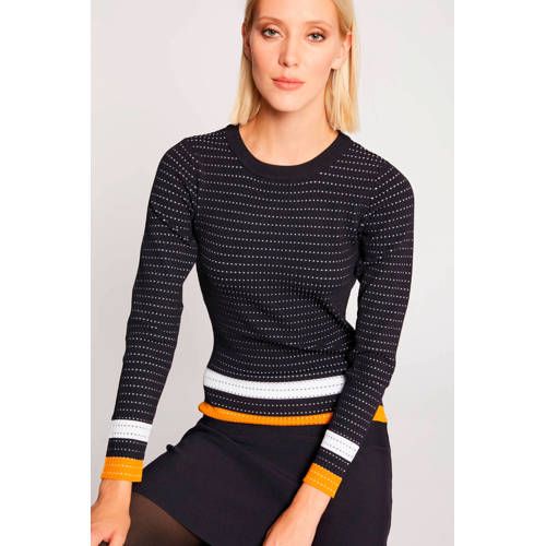 Morgan dress with stripes navy