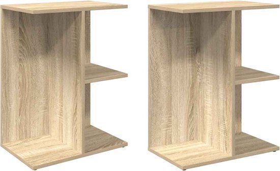 vidaXL Nachtkastjes - 2 stuks - Bewerkt Hout - Sonoma Eikenkleur