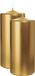Wiedemann Cilinderkaars/stompkaars - 2x - metallic goud - 15 x 7 cm - 63 branduren