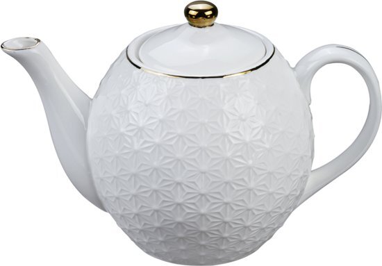 Tokyo Design Studio - Nippon White Gold Rim Round Teapot 1300ml Star