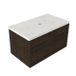 Saniclass Holz Frame Badkamermeubelset - 80x45x43cm - Dia marmeren wastafelblad gepolijst (wit) - zonder kraangat - 1 lade - mat eiken charcoal (hout) SW1420767/SW728215