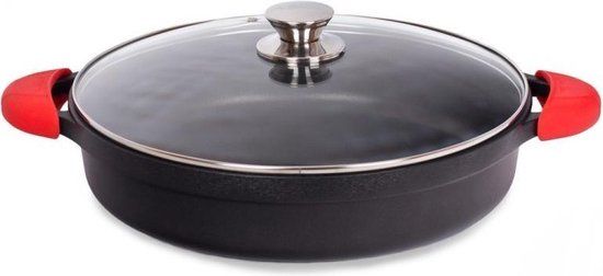 Valira Black Induction Braadpan ø 32cm met Deksel - Extra Harde Coating