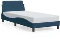 vidaXL Bedframe met hoofdeinde "Dover" fluweel blauw 90x190 cm
