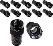 Maclean - 10 stuks satelliet F-stekker, TV-systeem, RG5.9, RG6, 6.8mm, nikkel met afdichting, professioneel, zwart, MCTV-903