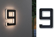Paulmann Outdoor Solar LED House Number 9 - 3000K - IP44 - Black