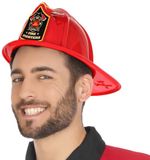 Atosa Brandweer verkleedhelm - Kunststof - Rood - Unisex - Volwassenen