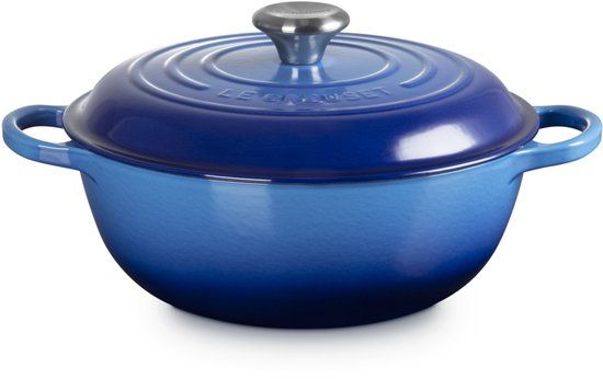 Le Creuset Gietijzeren Braadpan Marmite 22 cm/2.2 liter Azure