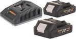 Procraft Starter Pack C20/4 chargeur 20 V 4 A + 2x 20/2A batterie 2,0 Ah