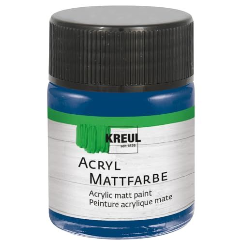 KREUL 75553 - Matte acrylverf, donkerblauw in een potje van 50 ml