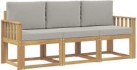 vidaXL Tuinset met 3 zitplaatsen, wit en lichtgrijs, polyester