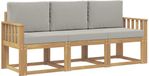 vidaXL Tuinset met 3 zitplaatsen, wit en lichtgrijs, polyester