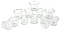 VBS XXL VBS 12 stuks XXL theelichthouders, transparant, gebogen, diameter 4,4 cm, hoogte 4,5 cm