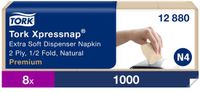 Tork 12880 Xpressnap 8000st extra zachte dispenserservet 21.3x16.5cm 2-laags naturel doos 8000 stuks