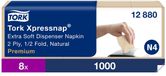 Tork 12880 Xpressnap 8000st extra zachte dispenserservet 21.3x16.5cm 2-laags naturel doos 8000 stuks