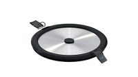 RÖSLE Flexx 2GO Roestvrijstalen deksel, 0,8 l, rond, met clips, voor lunchbox, siliconen rand, aromadicht, siliconen ventiel, zilverkleurig/zwart