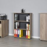 Stijlvolle lichte walnoot boekenplank, 72 cm x 109 cm x 34 cm | 100% melamine gecoat deeltjesbord, 16 mm dik, ideaal voor moderne decoratie thuis en op kantoor