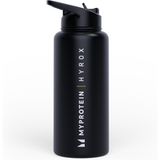 Myprotein Hyrox Gerecyclede Metalen Flip Straw Fles 1L - Zwart